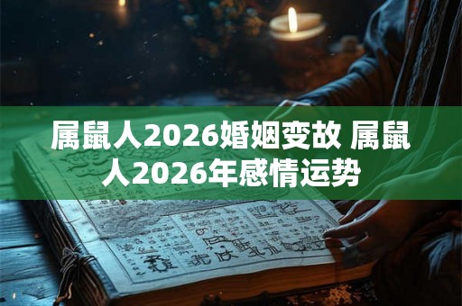 属鼠人2026婚姻变故 属鼠人2026年感情运势