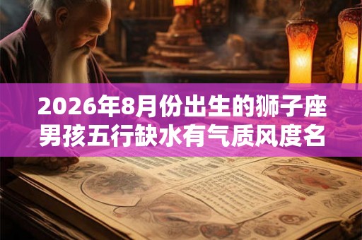 2026年8月份出生的狮子座男孩五行缺水有气质风度名字