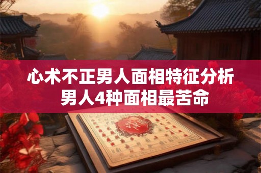 心术不正男人面相特征分析  男人4种面相最苦命