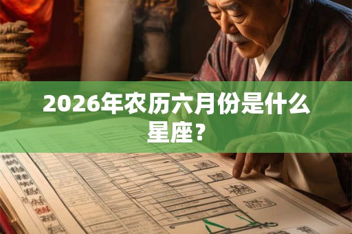 2026年农历六月份是什么星座? 2026年农历六月份是什么星座?