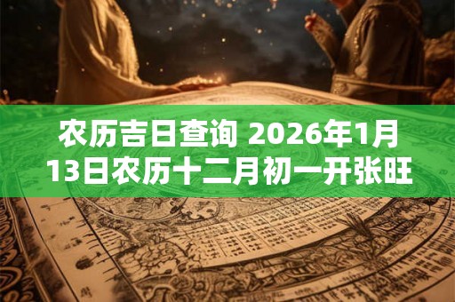 农历吉日查询 2026年1月13日农历十二月初一开张旺财吗