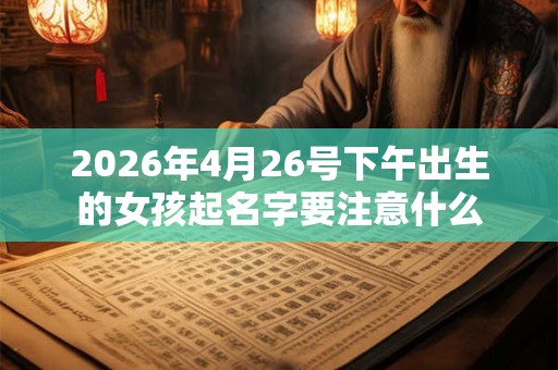 2026年4月26号下午出生的女孩起名字要注意什么