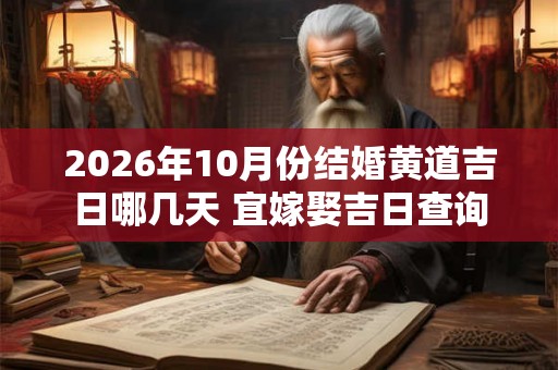 2026年10月份结婚黄道吉日哪几天 宜嫁娶吉日查询
