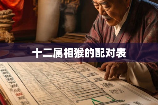 十二属相猴的配对表