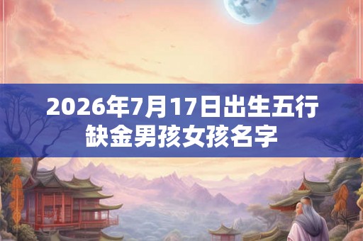 2026年7月17日出生五行缺金男孩女孩名字