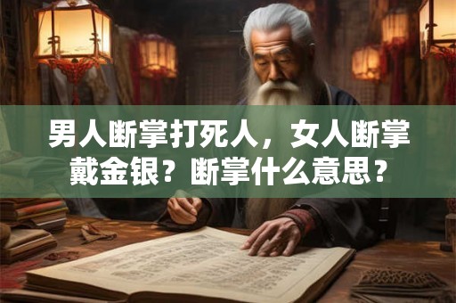 男人断掌打死人，女人断掌戴金银？断掌什么意思？