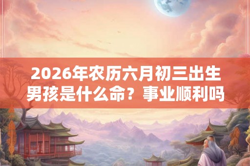 2026年农历六月初三出生男孩是什么命？事业顺利吗？