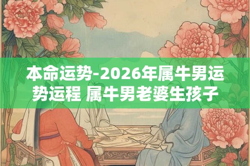 本命运势-2026年属牛男运势运程 属牛男老婆生孩子好不好 本命运势-2026年属牛男运势运程 属牛男老婆生孩子好不好