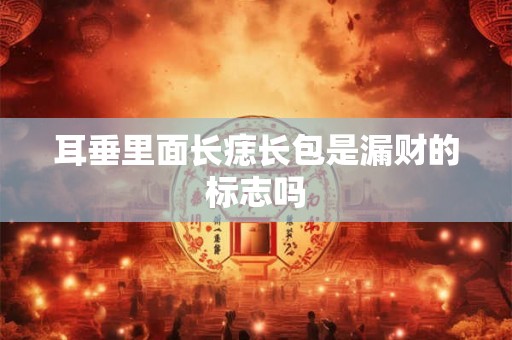 耳垂里面长痣长包是漏财的标志吗