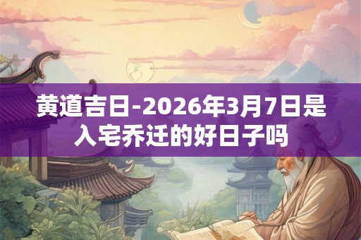 黄道吉日-2026年3月7日是入宅乔迁的好日子吗