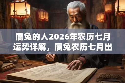 属兔的人2026年农历七月运势详解，属兔农历七月出生好吗？