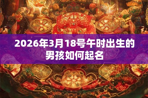 2026年3月18号午时出生的男孩如何起名