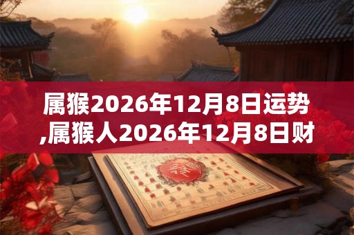 属猴2026年12月8日运势,属猴人2026年12月8日财运,生肖猴2026年12月8日运势