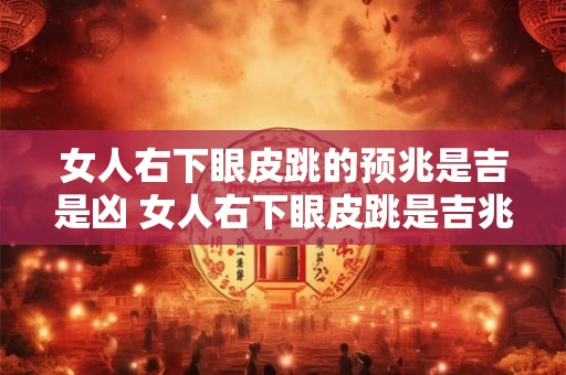女人右下眼皮跳的预兆是吉是凶 女人右下眼皮跳是吉兆还是凶兆