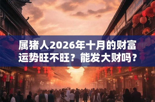 属猪人2026年十月的财富运势旺不旺？能发大财吗？