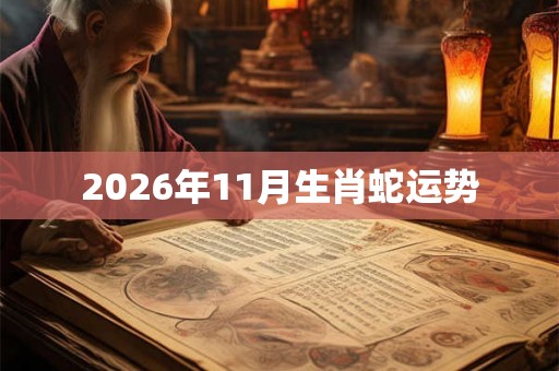 2026年11月生肖蛇运势