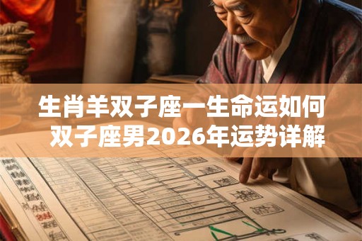 生肖羊双子座一生命运如何  双子座男2026年运势详解