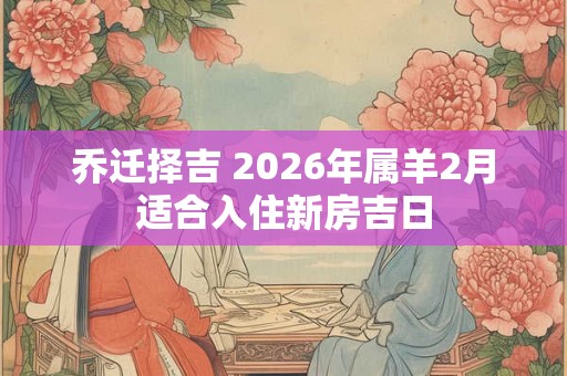 乔迁择吉 2026年属羊2月适合入住新房吉日