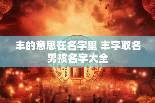 丰的意思在名字里 丰字取名男孩名字大全