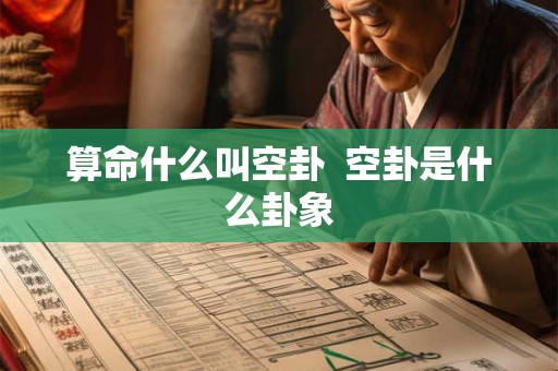 算命什么叫空卦  空卦是什么卦象