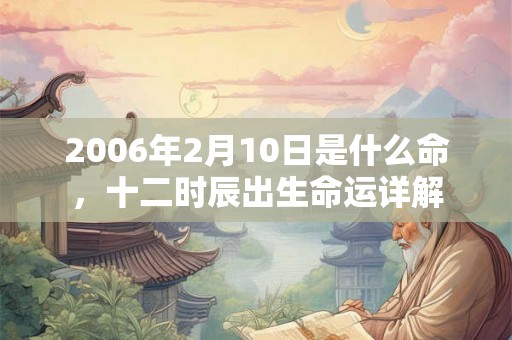 2006年2月10日是什么命，十二时辰出生命运详解