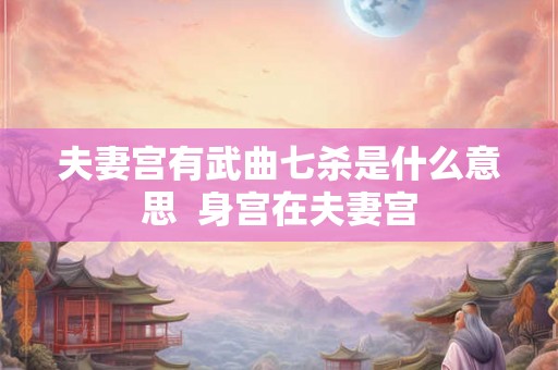 夫妻宫有武曲七杀是什么意思  身宫在夫妻宫