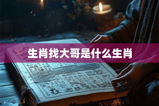 生肖找大哥是什么生肖