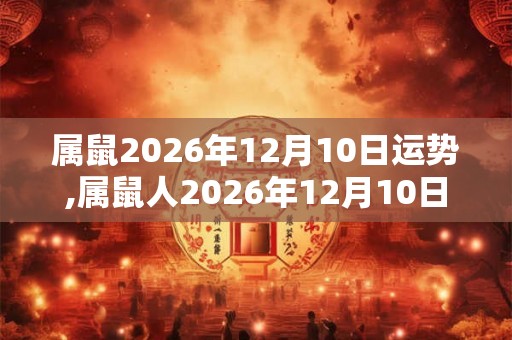 属鼠2026年12月10日运势,属鼠人2026年12月10日财运,生肖鼠2026年12月10日运势