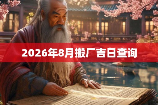 2026年8月搬厂吉日查询
