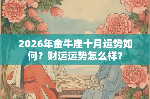 2026年金牛座十月运势如何?财运运势怎么样? 2026年金牛座十月运势如何?财运运势怎么样?