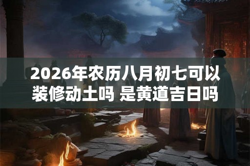 2026年农历八月初七可以装修动土吗 是黄道吉日吗