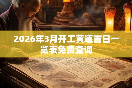 2026年3月开工黄道吉日一览表免费查询