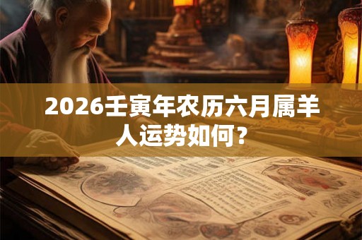 2026壬寅年农历六月属羊人运势如何？