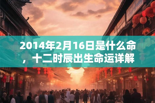 2014年2月16日是什么命，十二时辰出生命运详解
