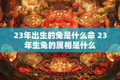 23年出生的兔是什么命 23年生兔的属相是什么