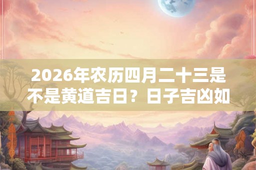 2026年农历四月二十三是不是黄道吉日？日子吉凶如何？