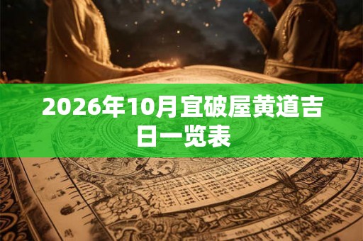 2026年10月宜破屋黄道吉日一览表