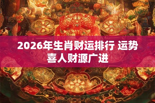 2026年生肖财运排行 运势喜人财源广进 2026年生肖财运排行 运势喜人财源广进