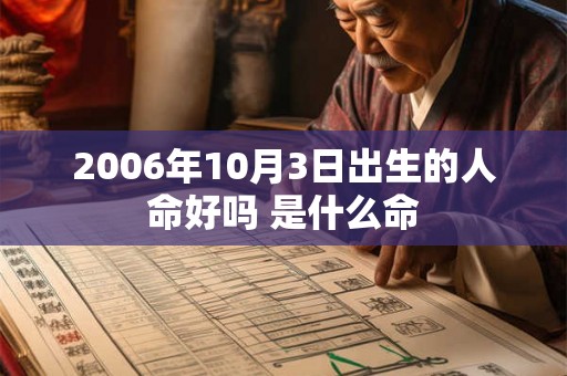 2006年10月3日出生的人命好吗 是什么命 2006年10月3日出生的人命好吗 是什么命