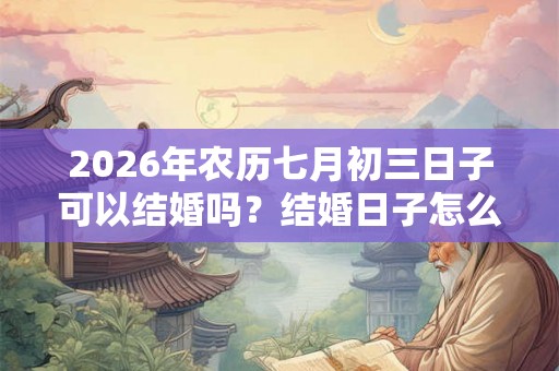 2026年农历七月初三日子可以结婚吗？结婚日子怎么样？