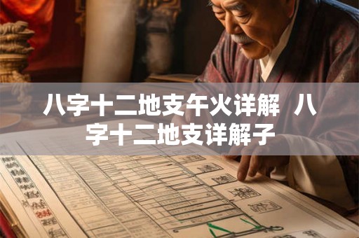 八字十二地支午火详解  八字十二地支详解子