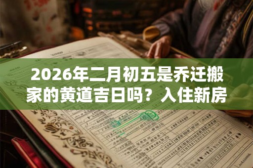 2026年二月初五是乔迁搬家的黄道吉日吗？入住新房好吗？