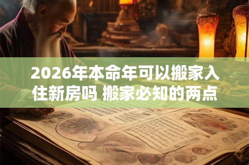 2026年本命年可以搬家入住新房吗 搬家必知的两点事项