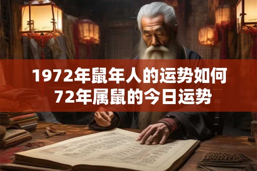 1972年鼠年人的运势如何  72年属鼠的今日运势