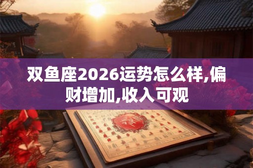 双鱼座2026运势怎么样,偏财增加,收入可观