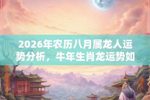 2026年农历八月属龙人运势分析，牛年生肖龙运势如何？