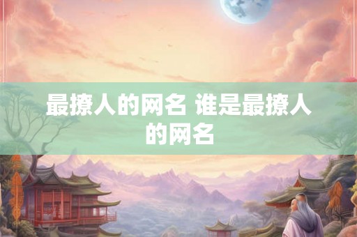 最撩人的网名 谁是最撩人的网名