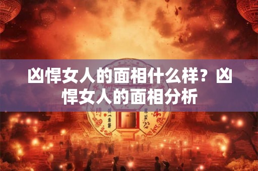 凶悍女人的面相什么样？凶悍女人的面相分析