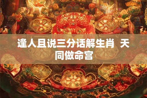 逢人且说三分话解生肖 天同做命宫 逢人且说三分话解生肖 天同做命宫