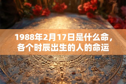 1988年2月17日是什么命，各个时辰出生的人的命运